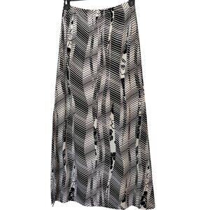 DONATELLA DE PAOLI Italy NWT Maxi Skirt Black Cream Elastic Waist Size S
